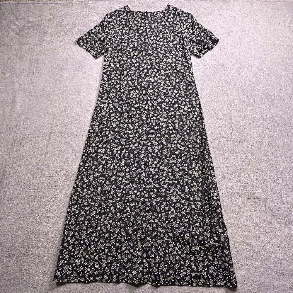 Vintage Talbots Maxi‎ Dress Women 6P Floral Short Sleeve Rayon Casual A-Line